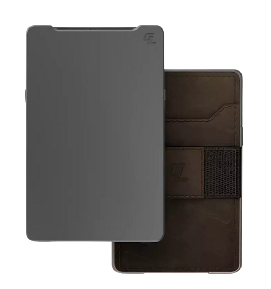 Groove Life Wallet Gun Metal with Brown Leather