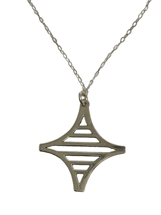 HG143-26-18 Southern Gates Sterling Silver Legare Street Diamond Shaped Necklace Large