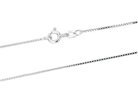 Sterling Silver Rhodium .8mm Box Chain - 14"