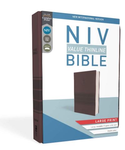 NIV Thinline Bible With Large Print - Burgundy