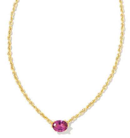 Kendra Scott Gold Cailin Crystal Necklace in Purple Crystal