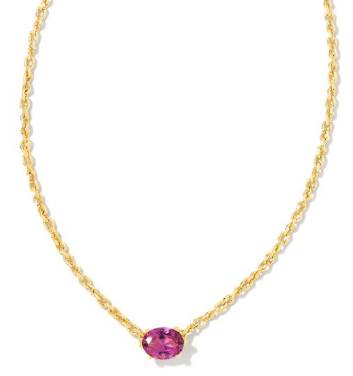 9608803550 Kendra Scott Cailin Pendant Necklace in Gold Purple Crystal