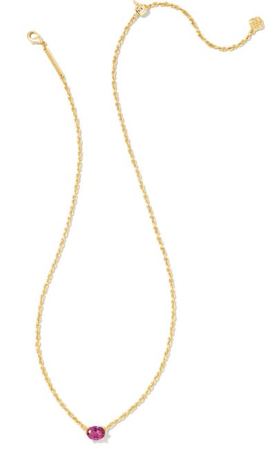 9608803550 Kendra Scott Cailin Pendant Necklace in Gold Purple Crystal