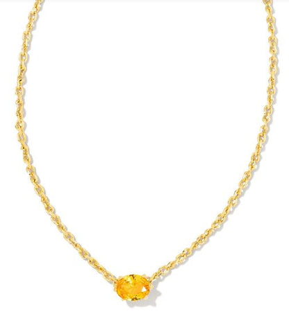 9608803558 CAILIN PNDNT GLDN YEL Kendra Scott Cailin Crystal Necklace in Golden Yellow Crystal