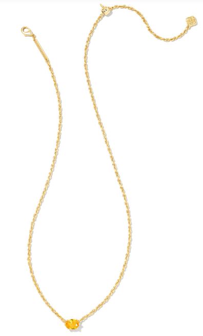 9608803558 CAILIN PNDNT GLDN YEL Kendra Scott Cailin Crystal Necklace in Golden Yellow Crystal