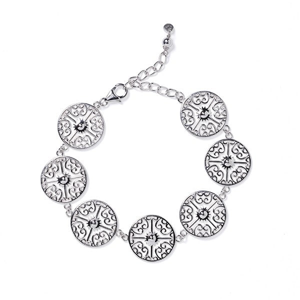 722 DER B332 Southern Gates Sterling Silver Ornamental Maya Bracelet 0