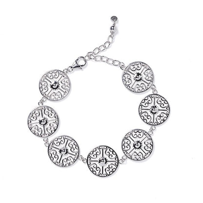 722 DER B332 Southern Gates Sterling Silver Ornamental Maya Bracelet 0