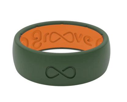 Groove Life Solid Moss Green & Orange Ring