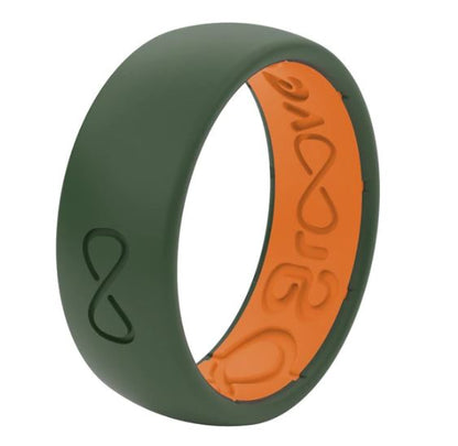 Groove Life Solid Moss Green & Orange Ring