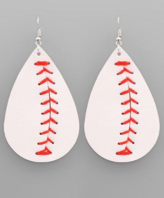 Play Ball Earrings - White