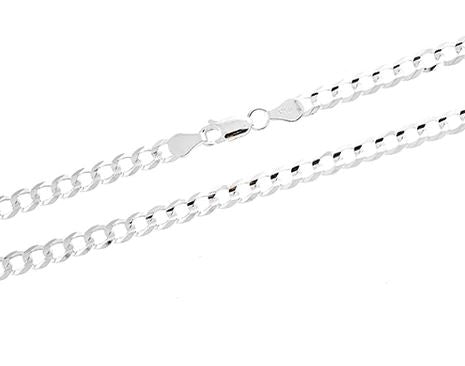 Sterling Silver 5mm Super Light Curb Chain - 22"