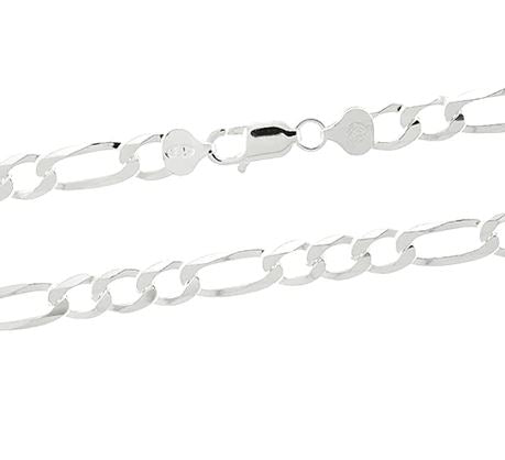 SLFIG200-20 Sterling Silver 7mm Super Light Figaro Chain - 20"