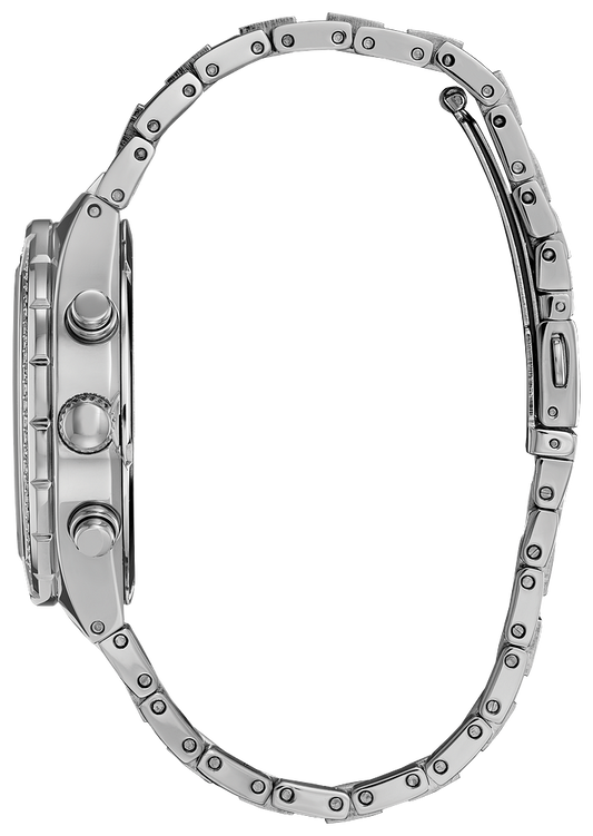 Mens Silver-Tone Crystal Eco-Drive Citizen Watch