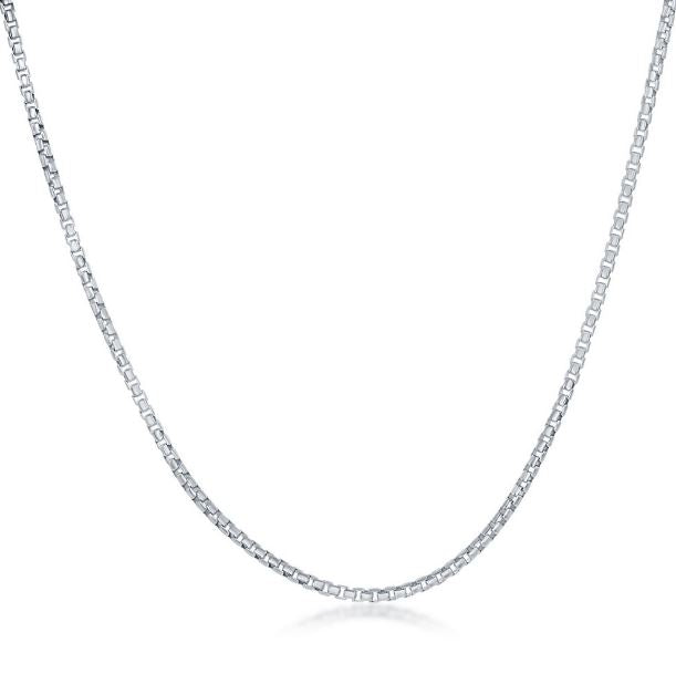Sterling Silver 0.85mm Mini Round Box Chain - 16"