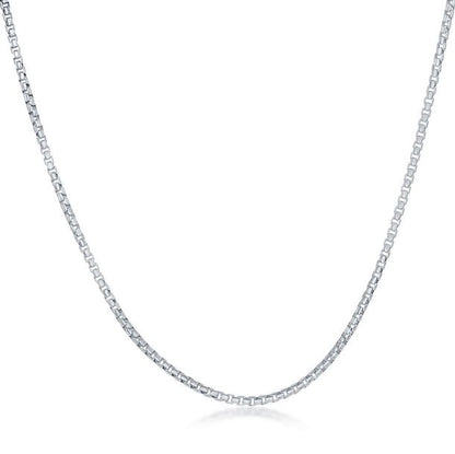 Sterling Silver 0.85mm Mini Round Box Chain - 16"