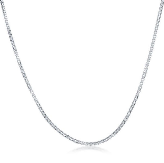 Sterling Silver 0.85mm Mini Round Box Chain - 16"