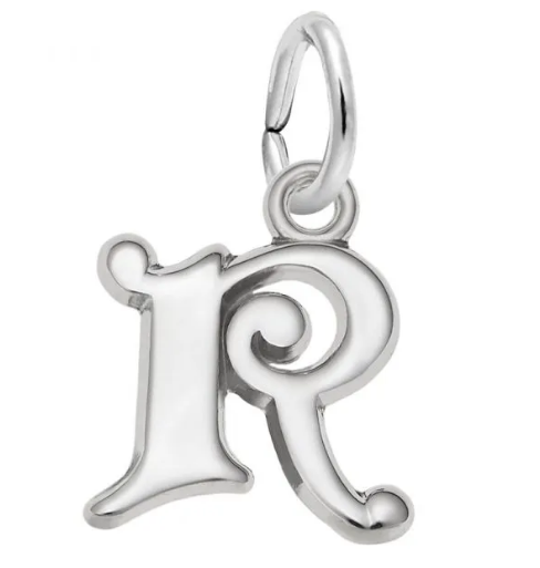 Curly Initial R Charm - Rembrandt