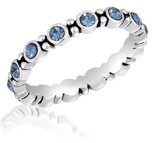 Stacks Blue Cubic Zirconia Round Ring