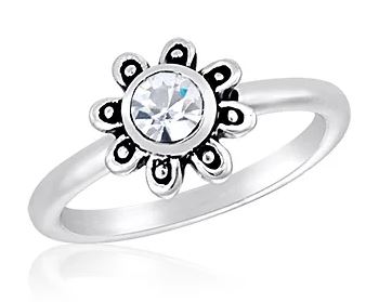 Stacks Large Cubic Zirconia Flower Ring