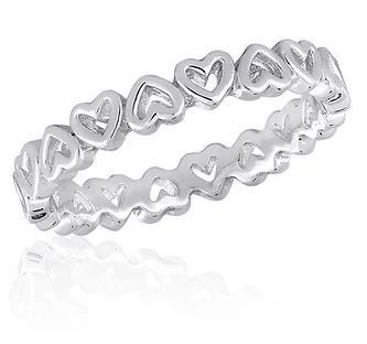 STK27 Stacks Heart Band Silver Ring