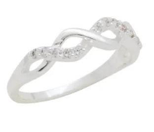 Stacks Cubic Zirconia Infinity Ring