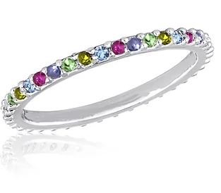 Stacks Thin Multi Color Ring