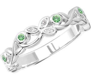 Stacks Peridot Vine Infinity Ring