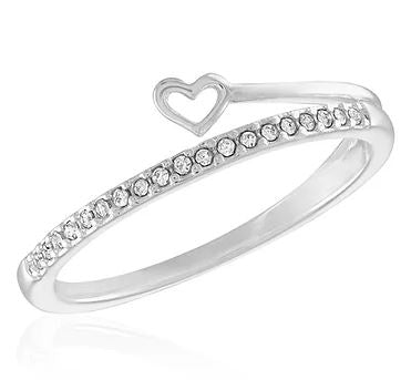 Stacks Cubic Zirconia & Heart Ring