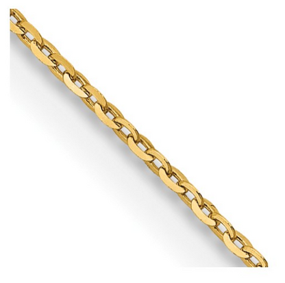 10K Yellow Gold 1mm Diamond Cut Cable Chain - 20"