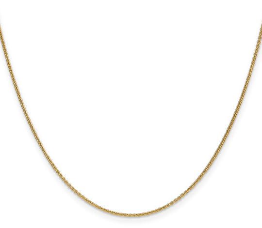 10K Yellow Gold 1mm Diamond Cut Cable Chain - 20"