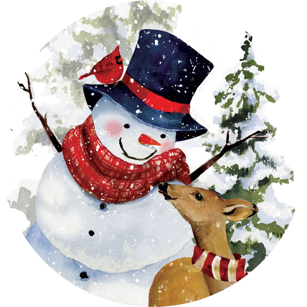 Deer Snowman Stepping Stone