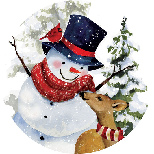 Deer Snowman Stepping Stone