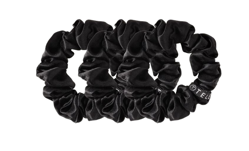 Teleties Jet Black Hair Scrunchie - Small