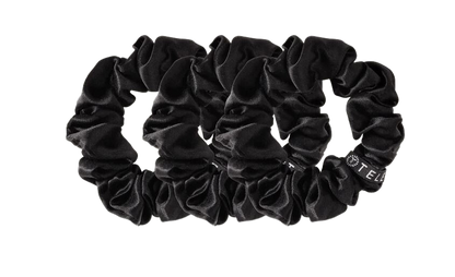 Teleties Jet Black Hair Scrunchie - Small