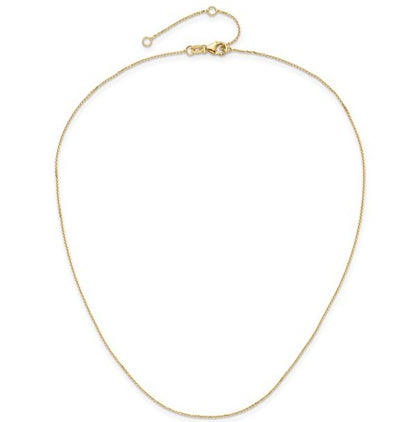 5385-16+2 10K Yellow Gold .8mm Diamond Cut Round Cable Chain - 18" 0