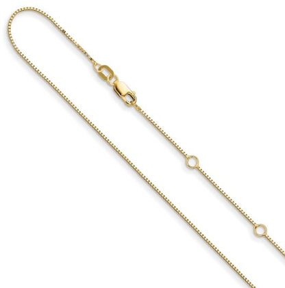 5395-16+210K Yellow Gold .7mm Box Adjustable Chain - 16" + 2" 0