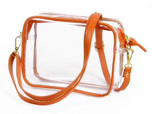 862 Desden Bridget Clear Purse with Vegan Leather Trim