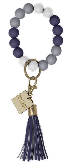 Navy Silicone Beaded Key Chain