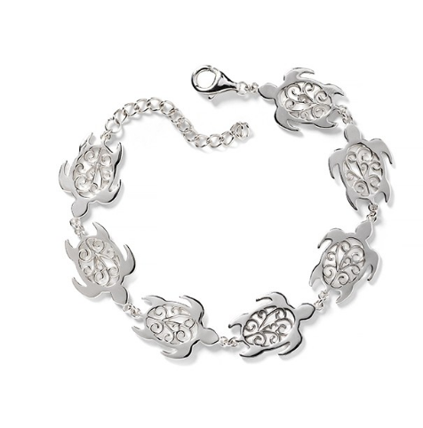 722 RHN B340 Southern Gates Sterling Silver Harbor Sea Turtle Bracelet 0
