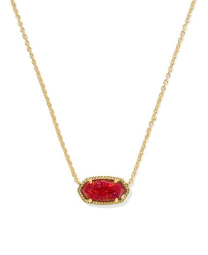 9608802375 Kendra Scott Elisa Necklace in Gold Red Kyocera Opal