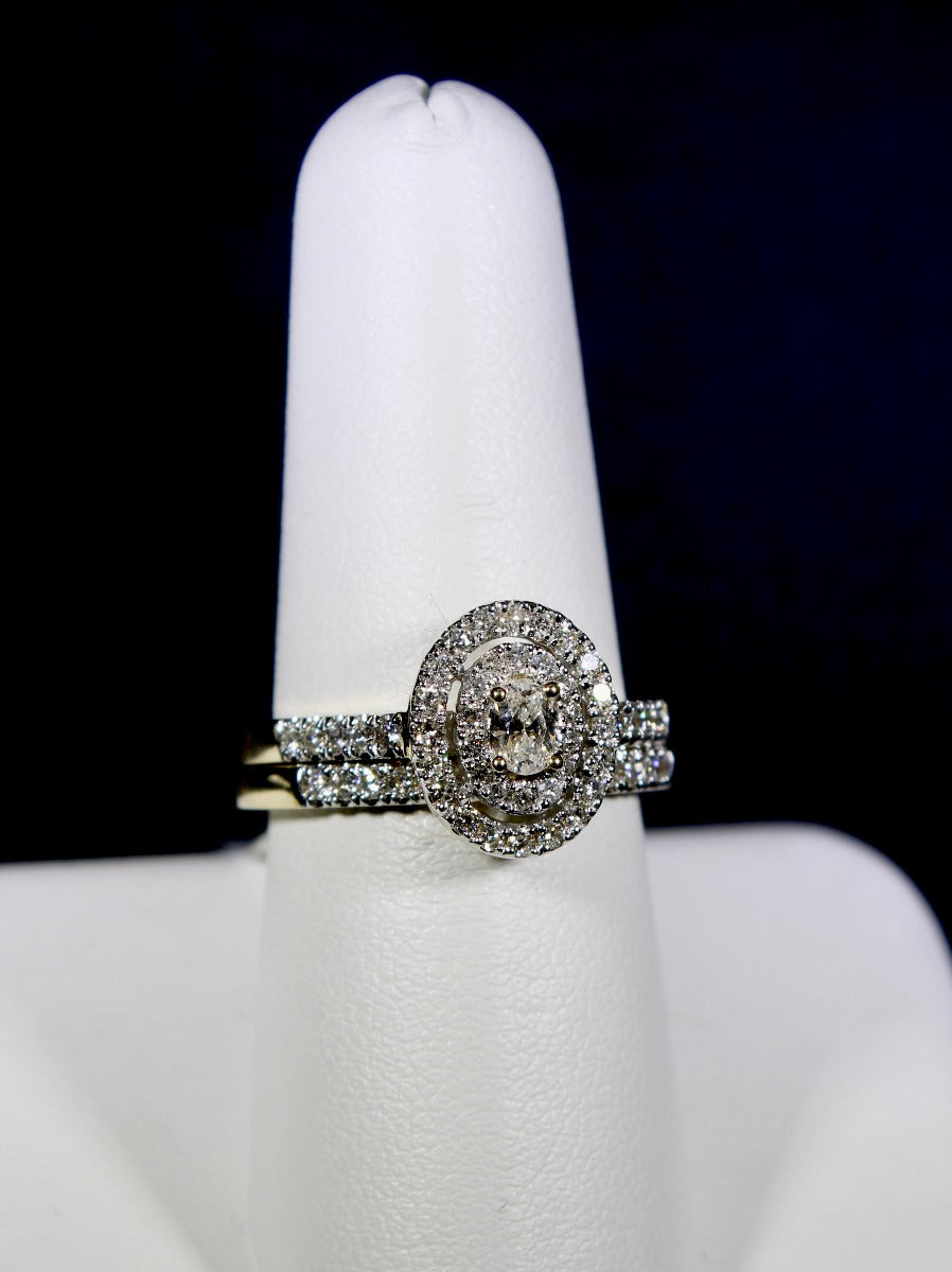 10K White Gold .74CTTW Diamond Engagement Set -Size 7