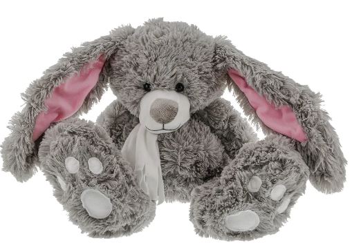 770809 Large Rabbit With Scarf - Grey