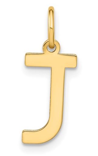 Sterling Silver Gold Plated Letter J