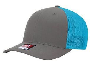 Richardson Trucker Hat - Charcoal & Neon Blue
