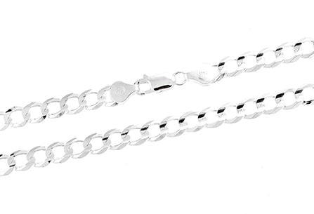 Sterling Silver 6.5mm Super Light Curb Bracelet - 8"