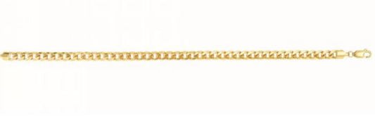 14K Yellow Gold 4.5mm Semi-Solid Miami Cuban Chain - 20"