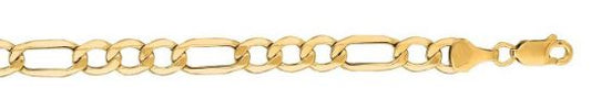 14K Yellow Gold 6.6mm Lite Figaro Chain - 24"