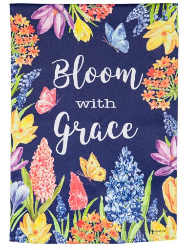 Bloom With Grace Floral Garden Suede Flag