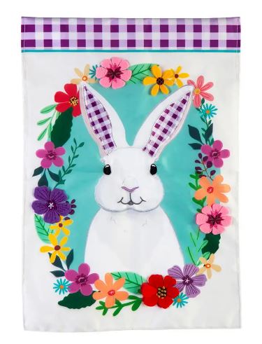 Gingham Bunny Garden Flag