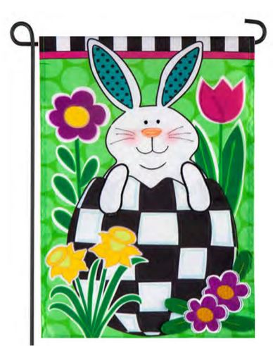 Peeping Bunny Garden Flag